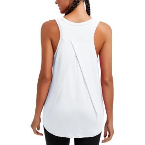 imageRUNNING GIRL Tank Tops with Built in Bras Racerback Activewear Yoga Workout Tops for Women1white