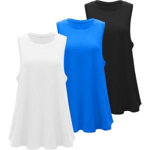 imageRUNNING GIRL Tank Tops with Built in Bras Racerback Activewear Yoga Workout Tops for WomenBlackwhiteblue