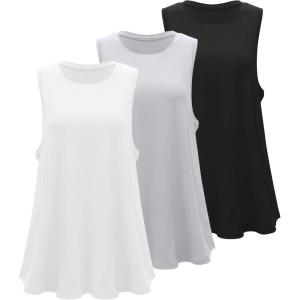 imageRUNNING GIRL Tank Tops with Built in Bras Racerback Activewear Yoga Workout Tops for WomenBlackwhitegrey