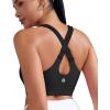 imageRUNNING GIRL Adjustable Straps High Impact Sports Bra for WomenHigh Support Workout Sports Bras with Sewn in PadsAblack