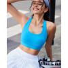 imageRUNNING GIRL Adjustable Straps High Impact Sports Bra for WomenHigh Support Workout Sports Bras with Sewn in PadsAbright Blue