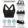 imageRUNNING GIRL High Impact Sports Bras for Women High Support Running Strappy Womens Sports Bra with Sewn in PadsBlack