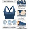 imageRUNNING GIRL High Impact Sports Bras for Women High Support Running Strappy Womens Sports Bra with Sewn in PadsDark Blue