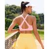 imageRUNNING GIRL High Impact Sports Bras for Women High Support Running Strappy Womens Sports Bra with Sewn in PadsPink