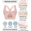 imageRUNNING GIRL High Impact Sports Bras for Women High Support Running Strappy Womens Sports Bra with Sewn in PadsPink