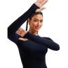 imageRUNNING GIRL Long Sleeve Workout Tops for Women Soft Crew Neck Basic Tight Cropped Top Casual Seamless ShirtAblack
