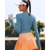 imageRUNNING GIRL Long Sleeve Workout Tops for Women Soft Crew Neck Basic Tight Cropped Top Casual Seamless ShirtAevening Blue