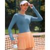 imageRUNNING GIRL Long Sleeve Workout Tops for Women Soft Crew Neck Basic Tight Cropped Top Casual Seamless ShirtAevening Blue