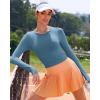 imageRUNNING GIRL Long Sleeve Workout Tops for Women Soft Crew Neck Basic Tight Cropped Top Casual Seamless ShirtAevening Blue