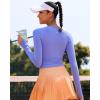 imageRUNNING GIRL Long Sleeve Workout Tops for Women Soft Crew Neck Basic Tight Cropped Top Casual Seamless ShirtAlight Blue