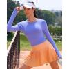 imageRUNNING GIRL Long Sleeve Workout Tops for Women Soft Crew Neck Basic Tight Cropped Top Casual Seamless ShirtAlight Blue
