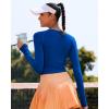 imageRUNNING GIRL Long Sleeve Workout Tops for Women Soft Crew Neck Basic Tight Cropped Top Casual Seamless ShirtAnavy