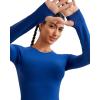 imageRUNNING GIRL Long Sleeve Workout Tops for Women Soft Crew Neck Basic Tight Cropped Top Casual Seamless ShirtAnavy