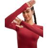 imageRUNNING GIRL Long Sleeve Workout Tops for Women Soft Crew Neck Basic Tight Cropped Top Casual Seamless ShirtAred