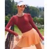 imageRUNNING GIRL Long Sleeve Workout Tops for Women Soft Crew Neck Basic Tight Cropped Top Casual Seamless ShirtAred