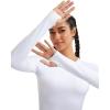 imageRUNNING GIRL Long Sleeve Workout Tops for Women Soft Crew Neck Basic Tight Cropped Top Casual Seamless ShirtAwhite