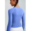 imageRUNNING GIRL Long Sleeve Yoga Shirts for Women Soft Fitted Seamless Stretchy Casual Crew Neck Athletic Basic ShirtAlight Blue