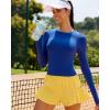 imageRUNNING GIRL Long Sleeve Yoga Shirts for Women Soft Fitted Seamless Stretchy Casual Crew Neck Athletic Basic ShirtAnavy Blue