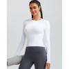 imageRUNNING GIRL Long Sleeve Yoga Shirts for Women Soft Fitted Seamless Stretchy Casual Crew Neck Athletic Basic ShirtAwhite