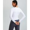 imageRUNNING GIRL Long Sleeve Yoga Shirts for Women Soft Fitted Seamless Stretchy Casual Crew Neck Athletic Basic ShirtAwhite