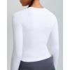 imageRUNNING GIRL Long Sleeve Yoga Shirts for Women Soft Fitted Seamless Stretchy Casual Crew Neck Athletic Basic ShirtAwhite