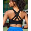 imageRUNNING GIRL Sports Bra for Women High SupportMolded Cup Strappy Running High Impact Sports Bras for WomenBlack