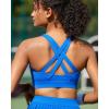 imageRUNNING GIRL Sports Bra for Women High SupportMolded Cup Strappy Running High Impact Sports Bras for WomenBlue