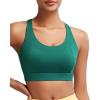 imageRUNNING GIRL Sports Bra for Women High SupportMolded Cup Strappy Running High Impact Sports Bras for WomenDark Green