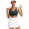 imageRUNNING GIRL Sports Bra for Women High SupportMolded Cup Strappy Running High Impact Sports Bras for WomenForest Green