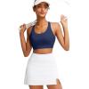 imageRUNNING GIRL Sports Bra for Women High SupportMolded Cup Strappy Running High Impact Sports Bras for WomenNavy Blue