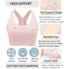 imageRUNNING GIRL Sports Bra for Women High SupportMolded Cup Strappy Running High Impact Sports Bras for WomenPink
