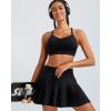 imageRUNNING GIRL Sports Bra for Women Ruched V Neck  Y Back Spaghetti Sports Bra with Removeable Pads Best for AC CupsBlack