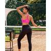 imageRUNNING GIRL Sports Bra for Women Ruched V Neck  Y Back Spaghetti Sports Bra with Removeable Pads Best for AC CupsHot Pink