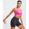 imageRUNNING GIRL Sports Bra for Women Ruched V Neck  Y Back Spaghetti Sports Bra with Removeable Pads Best for AC CupsHot Pink