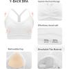 imageRUNNING GIRL Sports Bra for Women Ruched V Neck  Y Back Spaghetti Sports Bra with Removeable Pads Best for AC CupsWhite