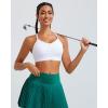 imageRUNNING GIRL Sports Bra for Women Ruched V Neck  Y Back Spaghetti Sports Bra with Removeable Pads Best for AC CupsWhite