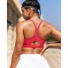 imageRUNNING GIRL Sports Bra for WomenY Back Molded Cup Medium Impact Sports Bras for Women with Sewn in PadsDeep Red