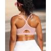 imageRUNNING GIRL Sports Bra for WomenY Back Molded Cup Medium Impact Sports Bras for Women with Sewn in PadsPink