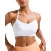 imageRUNNING GIRL Sports Bra for WomenY Back Molded Cup Medium Impact Sports Bras for Women with Sewn in PadsWhite