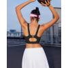 imageRUNNING GIRL Sports Bras for Women High Support Adjustable Straps High Impact Molded Cup Sports Bra with Sewn in PadsBlack