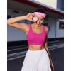 imageRUNNING GIRL Sports Bras for Women High Support Adjustable Straps High Impact Molded Cup Sports Bra with Sewn in PadsHot Pink