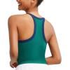 imageRUNNING GIRL Sports Bras for Women High Support Longline Sports Bra High Impact Workout Tank Tops Yoga Bra with Built in BrasAqua Green