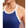 imageRUNNING GIRL Sports Bras for Women High Support Longline Sports Bra High Impact Workout Tank Tops Yoga Bra with Built in BrasNavy