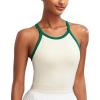 imageRUNNING GIRL Sports Bras for Women High Support Longline Sports Bra High Impact Workout Tank Tops Yoga Bra with Built in BrasOffwhite