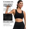imageRUNNING GIRL Sports Bras for Women High Support Moulded Cup High Impact Sports Bras Racerback Workout Running Yoga Bra3045 Black