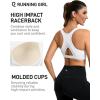 imageRUNNING GIRL Sports Bras for Women High Support Moulded Cup High Impact Sports Bras Racerback Workout Running Yoga BraCloud White
