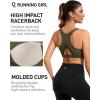 imageRUNNING GIRL Sports Bras for Women High Support Moulded Cup High Impact Sports Bras Racerback Workout Running Yoga BraKhaki Green