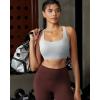 imageRUNNING GIRL Sports Bras for Women High SupportRacerback High Impact Sports Bra Moulded Cup Workout Bra Push upAice Grey
