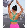 imageRUNNING GIRL Sports Bras for Women Medium Support CrissCross Strappy Sports Bra Workout Yoga Bra with Removable CupsGreen