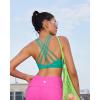 imageRUNNING GIRL Sports Bras for Women Medium Support CrissCross Strappy Sports Bra Workout Yoga Bra with Removable CupsGreen